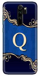 Amazon Brand - Solimo Designer Blue Pattern Alphabet-Q 3D Printed Hard Back Case Mobile Cover for Xiaomi Redmi Note 8 Pro