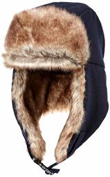 Amazon Essentials Trapper Hat With Faux Fur Cold Weather, Navy, One size