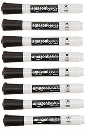 AmazonBasics Dry Erase White Board Markers - Low Odor, Chisel Tip