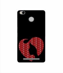 Amazon Brand - Solimo Designer Heart Shape Lady with Glitter 3D Printed Hard Back Case Mobile Cover for Xiaomi Redmi 3S Prime