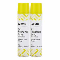 Amazon Brand - Solimo Home Air Freshener Spray, 300 ml - Fresh Citrus (Pack of 2)