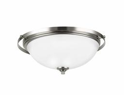 Amazon Brand - Ravenna Home 2-Light Flush-Mount Ceiling Light with White Frosted Glass Shade, 5.1