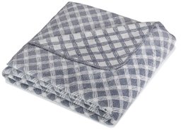 Pinzon Plush Cotton Throw - Grey Diamond