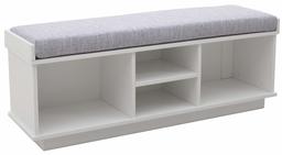 Amazon Brand – Ravenna Home Upholstered Entryway Cushioned Storage Bench - 47 1/4-Inch, White