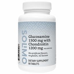 Amazon Brand - Solimo Glucosamine 1500mg with Chondroitin 1200mg, 90 Tablets (2 Tablets per Serving)