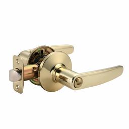 AmazonBasics Straight Door Lever - Privacy - Polished Brass