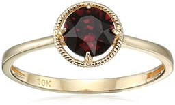 Bague en or 10 carats avec pierre de naissance ronde fabriquée avec des cristaux Swarovski,Janvier,US 8 (EU M)