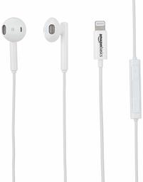 AmazonBasics Earphones with Lightning Connector, Apple MFi Certified,White (Renewed)