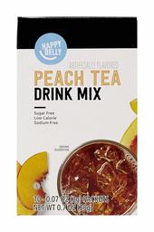 Amazon Brand - Happy Belly Drink Mix Singles, Peach Tea, (10 packets) (Previously Solimo)