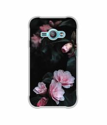 Amazon Brand - Solimo Designer Dark Flowers Photography UV Printed Soft Back Case Mobile Cover for Samsung Galaxy J1 Ace