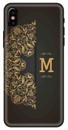 Amazon Brand - Solimo Designer Black Pattern Alphabet-M 3D Printed Hard Back Case Mobile Cover for Apple iPhone X/Apple iPhone Xs