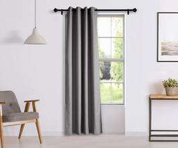 Amazon Brand - Solimo Riviera Door Curtain, 7 feet - Set of 1 (Steel Grey)