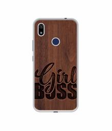 Amazon Brand - Solimo Designer Girl Boss On Wood UV Printed Soft Back Case Mobile Cover for Gionee F9