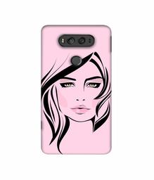 Amazon Brand - Solimo Designer Pink Lady Pattern 3D Printed Hard Back Case Mobile Cover for LG V20