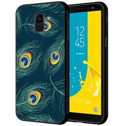 Amazon Brand - Solimo Designer Peacock Feather Printed Hard Back Case Mobile Cover for Samsung Galaxy J6 2018 / Samsung Galaxy On6 (D236)