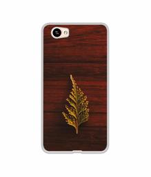 Amazon Brand - Solimo Designer Leaf on Wood UV Printed Soft Back Case Mobile Cover for Itel A21