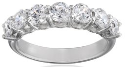 Ring Sterling-Silber 925 platiniert oder vergoldet Swarovski-Kristall 7 Steine,Platiniertes Silber,Size 9
