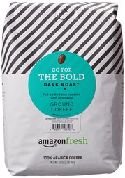 AmazonFresh Go For The Bold Ground Coffee, Dark Roast, 32 Ounce