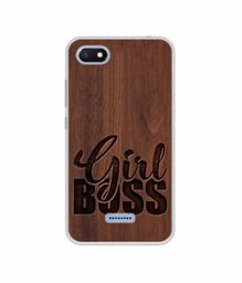 Amazon Brand - Solimo Designer Girl Boss On Wood UV Printed Soft Back Case Mobile Cover for Mi Redmi 6A