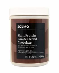 Solimo Plant 13 Servings Protein Powder Blend, Chocolate, 1 Pound