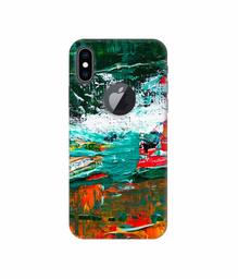 Amazon Brand - Solimo Designer Multicolor Glass Color 3D Printed Hard Back Case Mobile Cover for Apple iPhone Xs Max (Logo Cut)