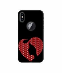 Amazon Brand - Solimo Designer Heart Shape Lady with Glitter 3D Printed Hard Back Case Mobile Cover for Apple iPhone Xs Max (Logo Cut)