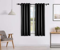 Amazon Brand - Solimo Room Darkening Blackout Window Curtain, 5 Feet (Black)