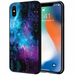 Amazon Brand - Solimo Designer Blue Universe Printed Hard Back Case Mobile Cover for Apple iPhone Xs & X