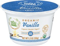 WHOLE FOODS MARKET Organic Nonfat Vanilla Greek Yogurt, 5.3 OZ