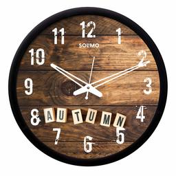 Amazon Brand - Solimo 12-inch Wall Clock -Autumn (Silent Movement, Black Frame)