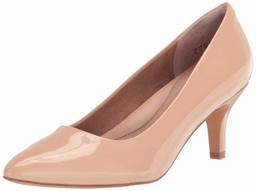 Amazon Essentials Round Toe Medium Heel Pump, Brevetto di Blush, EU 38-39