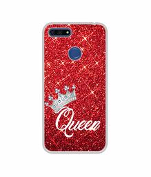 Amazon Brand - Solimo Designer Queen On Red Glitter UV Printed Soft Back Case Mobile Cover for Huawei Honor 7A