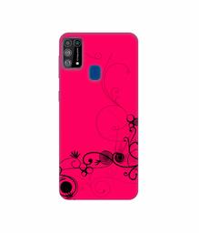 Amazon Brand - Solimo Designer Black Pattern on Pink 3D Printed Hard Back Case Mobile Cover for Samsung Galaxy M31