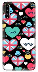 Amazon Brand - Solimo Designer Heart Pattern Design 3D Printed Hard Back Case Mobile Cover for Samsung Galaxy A20s