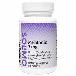 Amazon Brand - Solimo Melatonin 3mg, 100 tablet (Three Month Supply), Helps with occasional sleeplessness