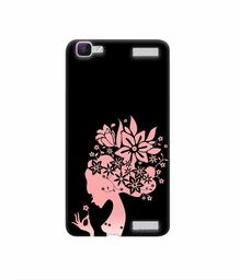 Amazon Brand - Solimo Designer Pink Color Lady Vector 3D Printed Hard Back Case Mobile Cover for Vivo V1 Max