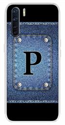 Amazon Brand - Solimo Designer Multicolor Button Jeans Alphabet-P Printed Soft Back Case Mobile Cover for Oppo F15