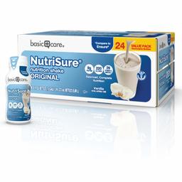 Amazon Basic Care NutriSure Original Nutrition Shake, Vanilla, 24 Count