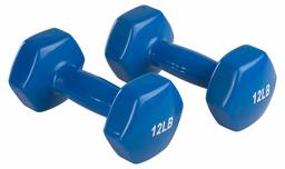 AmazonBasics Vinyl Dumbbells, 12 Pound, Set of 2