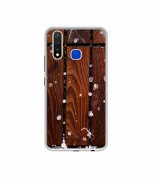 Amazon Brand - Solimo Designer Wood with Snow UV Printed Soft Back Case Mobile Cover for Vivo U20