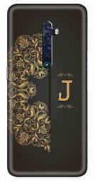 Amazon Brand - Solimo Designer Black Pattern Alphabet-J 3D Printed Hard Back Case Mobile Cover for Oppo Reno 2