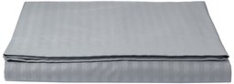 AmazonBasics Drap plat en microfibre haut de gamme Motif rayures, 180 x 290 + 10 cm - Gris foncé