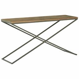 Rivet Industrial Mango-Topped Console Table with Parquetry Top, 60