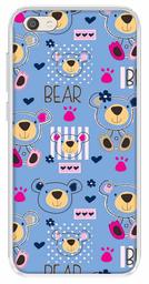 Amazon Brand - Solimo Designer Multicolor Bear Violet Pattern Printed Soft Back Case Mobile Cover for Vivo Y66