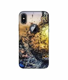 Amazon Brand - Solimo Designer Water Drop Reflection 3D Printed Hard Back Case Mobile Cover for Apple iPhone X (Logo Cut)