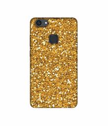 Amazon Brand - Solimo Designer Golden Sparkle UV Printed Soft Back Case Mobile Cover for Vivo V7 Plus