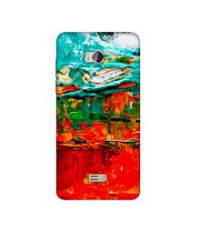 Amazon Brand - Solimo Designer Green and Orange Glass Color 3D Printed Hard Back Case Mobile Cover for Micromax Bolt Q336