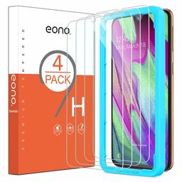 Eono av Amazon – [4-pack] skärmskydd för Samsung Galaxy A40, härdat glasfilm med [justeringsram] [Anti-rep] [ Inga bubblor] [Fallvänlig] [Enkel installation]