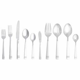 AmazonBasics - Set di 45 posate in acciaio inox “Bistro”, servizio per 8 persone