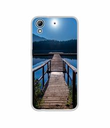 Amazon Brand - Solimo Designer Wooden Beach UV Printed Soft Back Case Mobile Cover for HTC Desire 626/HTC Desire 628